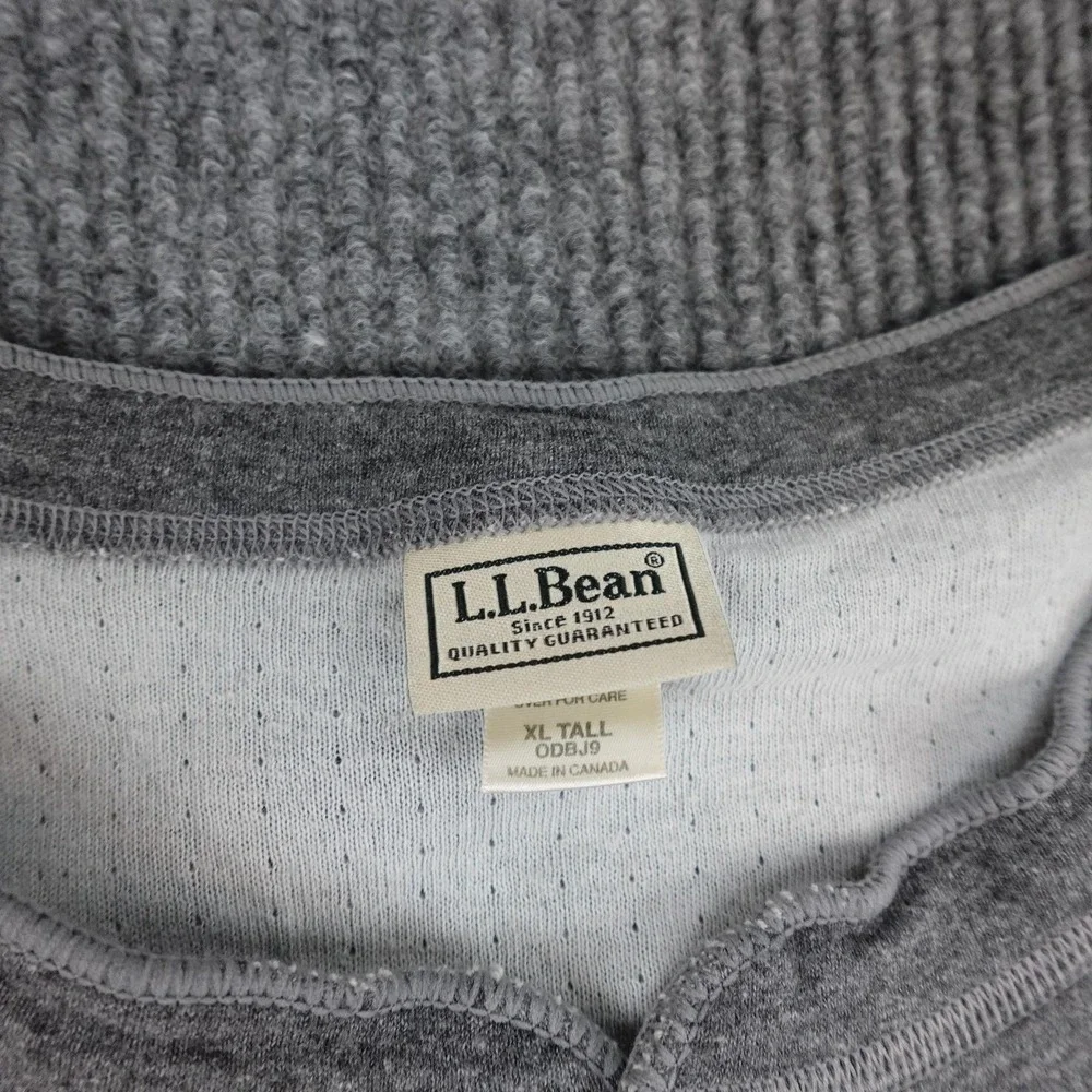 L.L. Bean Union Suit Mens XL Tall Gray Thermal Underwear Canada Long Johns